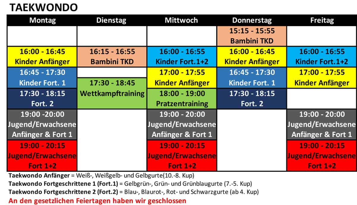 2026-Stundenplan-Taekwondo